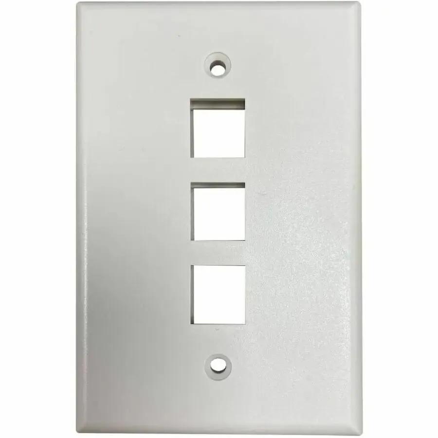 EATON Tripp Lite Safe-IT 3-Port Single-Gang Keystone Wall Plate, Antibacterial, Ivory Matte, TAA - 3 x Total Number of Socket(s) - 1-gang - Ivory - Acrylonitrile Butadiene Styrene (ABS), High Impact Plastic - TAA Compliant