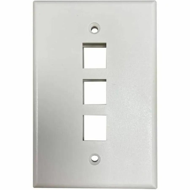 EATON Tripp Lite Safe-IT 3-Port Single-Gang Keystone Wall Plate, Antibacterial, Ivory Matte, TAA - 3 x Total Number of Socket(s) - 1-gang - Ivory - Acrylonitrile Butadiene Styrene (ABS), High Impact Plastic - TAA Compliant