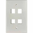 EATON Tripp Lite Safe-IT 4-Port Single-Gang Keystone Wall Plate, Antibacterial, Ivory Gloss, TAA - 4 x Total Number of Socket(s) - 1-gang - Ivory - Acrylonitrile Butadiene Styrene (ABS), High Impact Plastic - TAA Compliant