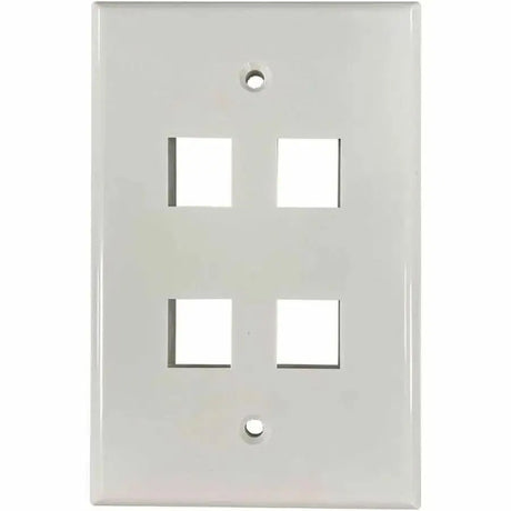 EATON Tripp Lite Safe-IT 4-Port Single-Gang Keystone Wall Plate, Antibacterial, Ivory Gloss, TAA - 4 x Total Number of Socket(s) - 1-gang - Ivory - Acrylonitrile Butadiene Styrene (ABS), High Impact Plastic - TAA Compliant