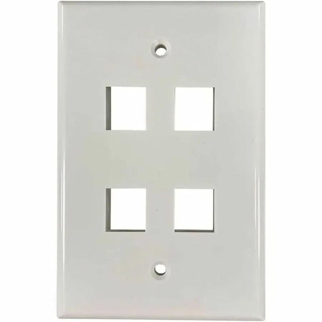 EATON Tripp Lite Safe-IT 4-Port Single-Gang Keystone Wall Plate, Antibacterial, Ivory Gloss, TAA - 4 x Total Number of Socket(s) - 1-gang - Ivory - Acrylonitrile Butadiene Styrene (ABS), High Impact Plastic - TAA Compliant
