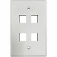 EATON Tripp Lite Safe-IT 4-Port Single-Gang Keystone Wall Plate, Antibacterial, Ivory Matte, TAA - 4 x Total Number of Socket(s) - 1-gang - Ivory - Acrylonitrile Butadiene Styrene (ABS), High Impact Plastic - TAA Compliant