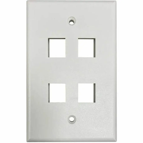 EATON Tripp Lite Safe-IT 4-Port Single-Gang Keystone Wall Plate, Antibacterial, Ivory Matte, TAA - 4 x Total Number of Socket(s) - 1-gang - Ivory - Acrylonitrile Butadiene Styrene (ABS), High Impact Plastic - TAA Compliant