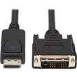 EATON Tripp Lite Safe-IT DisplayPort to DVI Adapter Cable Antibacterial M/M 6ft - 6 ft DisplayPort/DVI Video Cable for Audio/Video Device, Blu-ray Player, Gaming Console, Notebook, Tablet, Monitor, Projecto...  - P581AB-006
