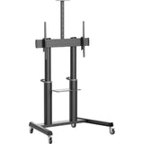 EATON Tripp Lite Safe-IT Heavy-Duty Rolling Cart for 70" to 120" Displays, UL Certified, Antimicrobial Protection - 265 lb Capacity - 4 Casters - 3" Caster Size - Aluminum, Steel - 49.3" Width x 29.9" Depth x 91.9" Height - Black - For 1 Devices