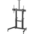 EATON Tripp Lite Safe-IT Heavy-Duty Rolling Cart for 70" to 120" Displays, UL Certified, Antimicrobial Protection - 265 lb Capacity - 4 Casters - 3" Caster Size - Aluminum, Steel - 49.3" Width x 29.9" Depth x 91.9" Height - Black - For 1 Devices