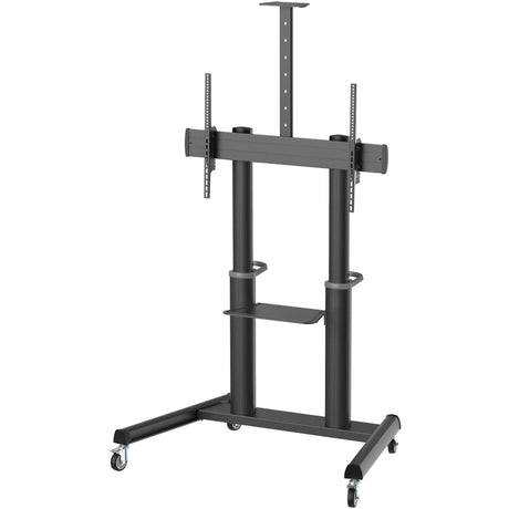 EATON Tripp Lite Safe-IT Heavy-Duty Rolling Cart for 70" to 120" Displays, UL Certified, Antimicrobial Protection - 265 lb Capacity - 4 Casters - 3" Caster Size - Aluminum, Steel - 49.3" Width x 29.9" Depth x 91.9" Height - Black - For 1 Devices