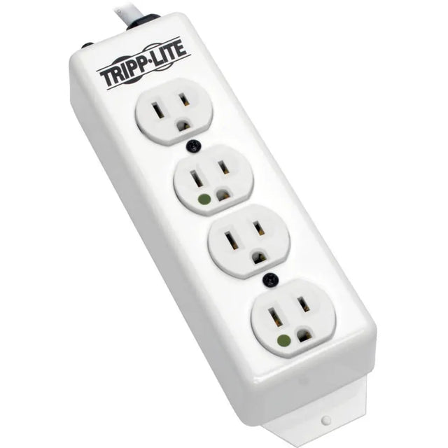 EATON Tripp Lite Safe-IT Power Strip Hospital Medical Antimicrobial 120V 5-15R-HG 4 Outlet 15' Cord Metal - NEMA 5-15P - 4 NEMA 5-15R Hospital Grade - 15ft - PS-415-HG
