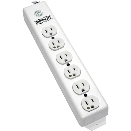 EATON Tripp Lite Safe-IT Power Strip Hospital Medical Antimicrobial 120V 5-15R-HG 6 Outlet 15' Cord Metal - NEMA 5-15P - 6 NEMA 5-15R Hospital Grade - 15ft - PS-615-HG