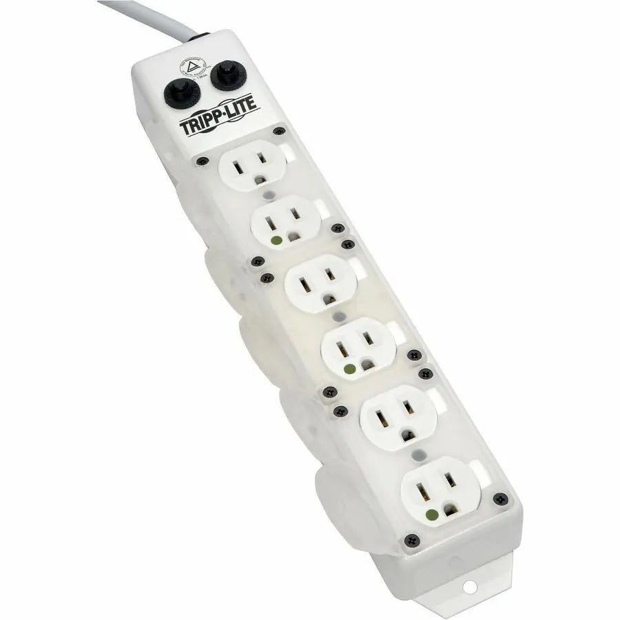 EATON Tripp Lite Safe-IT Power Strip Hospital Medical Antimicrobial 120V 6 Outlet UL1363A 15' Cord Metal - NEMA 5-15P - 6 NEMA 5-15R Hospital Grade - 15ft - PS-615-HG-OEM
