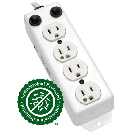 EATON Tripp Lite Safe-IT Power Strip Medical Hospital Grade Antimicrobial UL1363A 4 Outlet 15A 7ft Cord - NEMA 5-15P-HG - 4 x NEMA 5-15R-HG - 7 ft Cord - 15 A Current - 120 V AC Voltage - Rack-mountable, Su...  - PS-407-HG-OEM