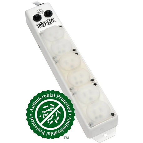 EATON Tripp Lite Safe-IT Power Strip Medical Hospital Grade Antimicrobial UL1363A 6 Outlet 15A 7ft Cord - NEMA 5-15P-HG - 6 x NEMA 5-15R-HG - 7 ft Cord - 15 A Current - 120 V AC Voltage - Rack-mountable, Su...  - PS-607-HG-OEM