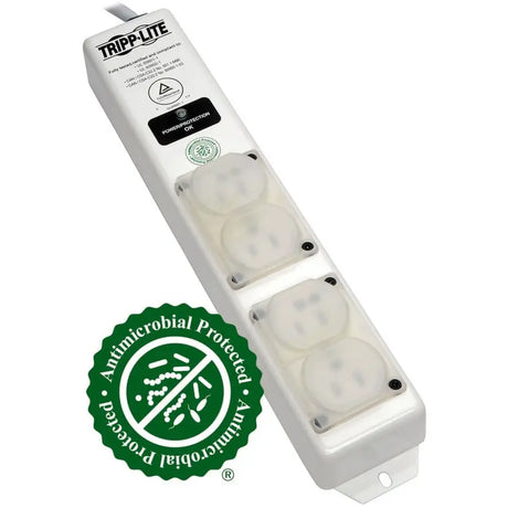 EATON Tripp Lite Safe-IT Surge Protector Power Strip Hospital Medical Antimicrobial 4 Outlet 6' Cord - White - NEMA 5-15P-HG - 4 - 6 ft Cord - 1410 J Surge Energy - 15 A Current - 120 V AC Voltage - SPS406HGULTRA