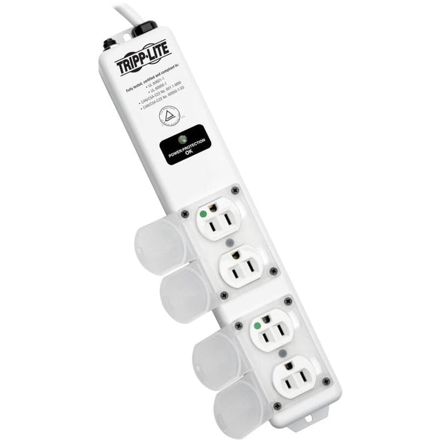 EATON Tripp Lite Safe-IT Surge Protector Power Strip Medical Hospital Antimicrobial Metal 4 Outlet 15' Cord - Receptacles: 4 x NEMA 5-15R - SPS415HGULTRA