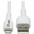 EATON Tripp Lite Safe-IT USB-A to Lightning Sync/Charge Cable Antibacterial 2M - 6.56 ft Lightning/USB Data Transfer Cable for iPhone, iPad, iPod, Computer, Wall Charger, Car Charger, Notebook, External Har...  - M100AB-02M-WH