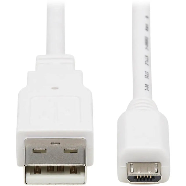 EATON Tripp Lite Safe-IT USB-A to USB Micro-B Antibacterial Cable (M/M), USB 2.0, White, 3 ft. - 3 ft Micro-USB/USB Data Transfer Cable for Computer, Notebook, Multimedia Device, Smartphone, Digital Camera,...  - U050AB-003-WH