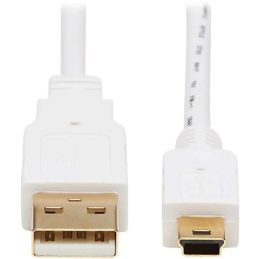 EATON Tripp Lite Safe-IT USB-A to USB Mini-B Antibacterial Cable (M/M), USB 2.0, White, 3 ft. - 3 ft Mini USB/USB Data Transfer Cable for Computer, Notebook, Multimedia Device, Digital Camera, Smartphone, P...  - U030AB-003-WH