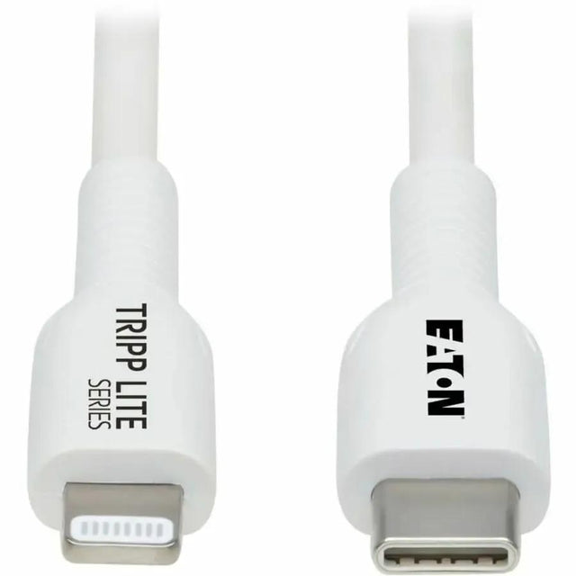 EATON Tripp Lite Safe-IT USB C to Lightning Sync/Charge Cable Antibacterial 1M - 3.28 ft Lightning/USB-C Data Transfer Cable for iPhone, iPad, iPod, Computer, Wall Charger, Car Charger, Notebook, External H...  - M102AB-01M-WH