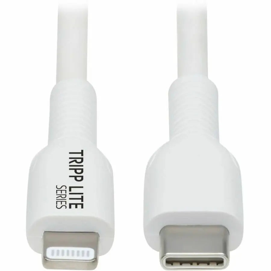 EATON Tripp Lite Safe-IT USB C to Lightning Sync/Charge Cable Antibacterial 2M - 6.56 ft Lightning/USB-C Data Transfer Cable for iPhone, iPad, iPod, Computer, Wall Charger, Car Charger, Notebook, External H...  - M102AB-02M-WH