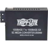 EATON Tripp Lite SC Multimode Fiber Media Converter Gigabit 10/100/1000 RJ45 550M 850nm - 1 x Network (RJ-45) - 10/100/1000Base-T, 1000Base-SX - Desktop - N785-001-SC-MM