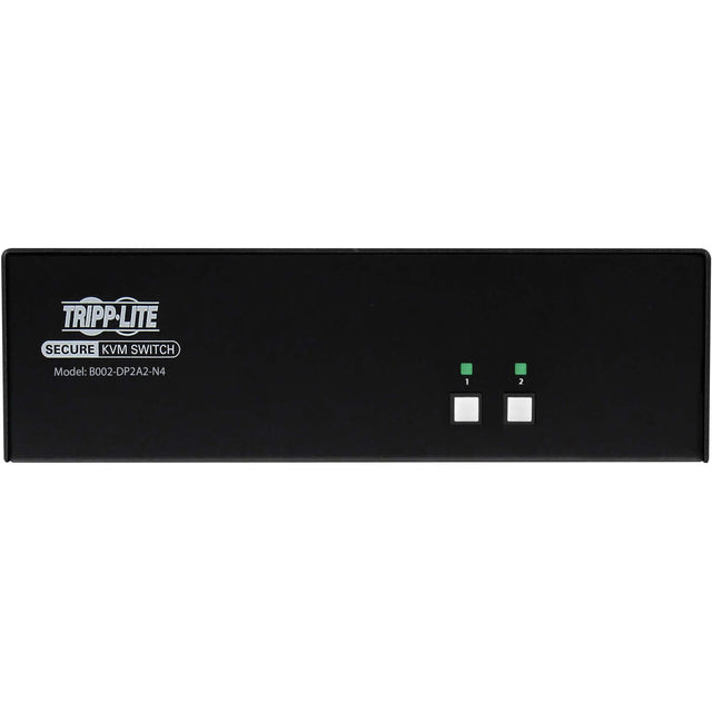 EATON Tripp Lite Secure KVM Switch, 2-Port, Dual Head, DisplayPort to DisplayPort, 4K, NIAP PP4.0, Audio, TAA - 2 Computer(s) - 1 Local User(s) - 3840 x 2160 - 50 Hz, 60 Hz - 4 x USB - 6 x DisplayPort - TAA Compliant