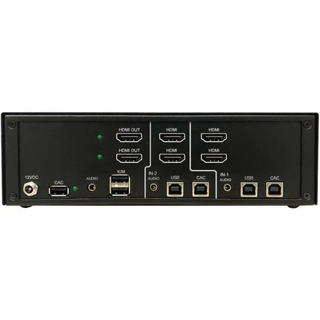 EATON Tripp Lite Secure KVM Switch, 2-Port, Dual Head, HDMI to HDMI, 4K, NIAP PP4.0, Audio, CAC, TAA - 2 Computer(s) - 1 Local User(s) - 3840 x 2160 - 50 Hz, 60 Hz - 7 x USB - 6 x HDMI - TAA Compliant