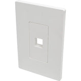 EATON Tripp Lite Single-Gang 1-Port Wall Plate Keystone Cat5/6 USB HDMI Dport RCA - 1 x Total Number of Socket(s) - 1-gang - White - Polycarbonate - N080-101