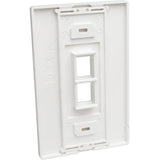 EATON Tripp Lite Single-Gang 2-Port Wall Plate Keystone Cat5/6 USB HDMI Dport RCA - 2 x Total Number of Socket(s) - 1-gang - White - Polycarbonate - N080-102