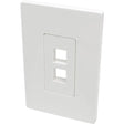 EATON Tripp Lite Single-Gang 2-Port Wall Plate Keystone Cat5/6 USB HDMI Dport RCA - 2 x Total Number of Socket(s) - 1-gang - White - Polycarbonate - N080-102
