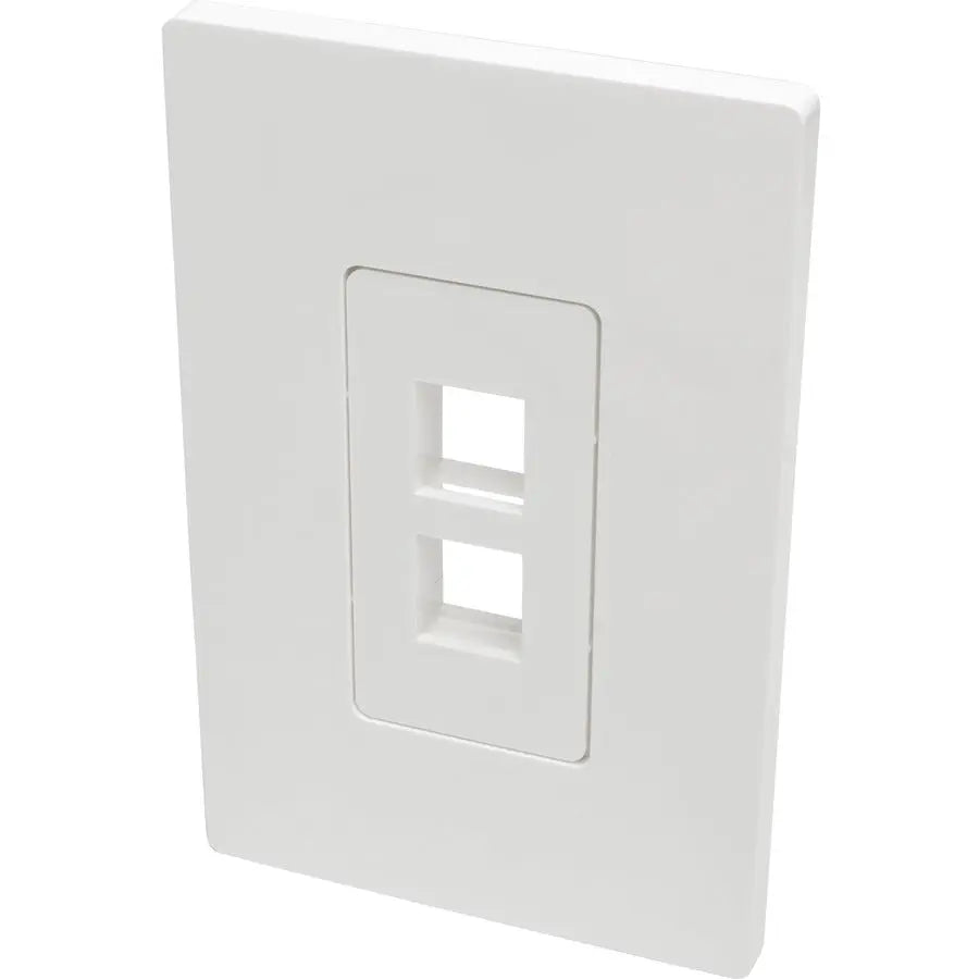 EATON Tripp Lite Single-Gang 2-Port Wall Plate Keystone Cat5/6 USB HDMI Dport RCA - 2 x Total Number of Socket(s) - 1-gang - White - Polycarbonate - N080-102