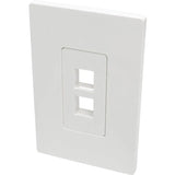 EATON Tripp Lite Single-Gang 2-Port Wall Plate Keystone Cat5/6 USB HDMI Dport RCA - 2 x Total Number of Socket(s) - 1-gang - White - Polycarbonate - N080-102