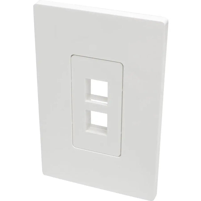 EATON Tripp Lite Single-Gang 2-Port Wall Plate Keystone Cat5/6 USB HDMI Dport RCA - 2 x Total Number of Socket(s) - 1-gang - White - Polycarbonate - N080-102