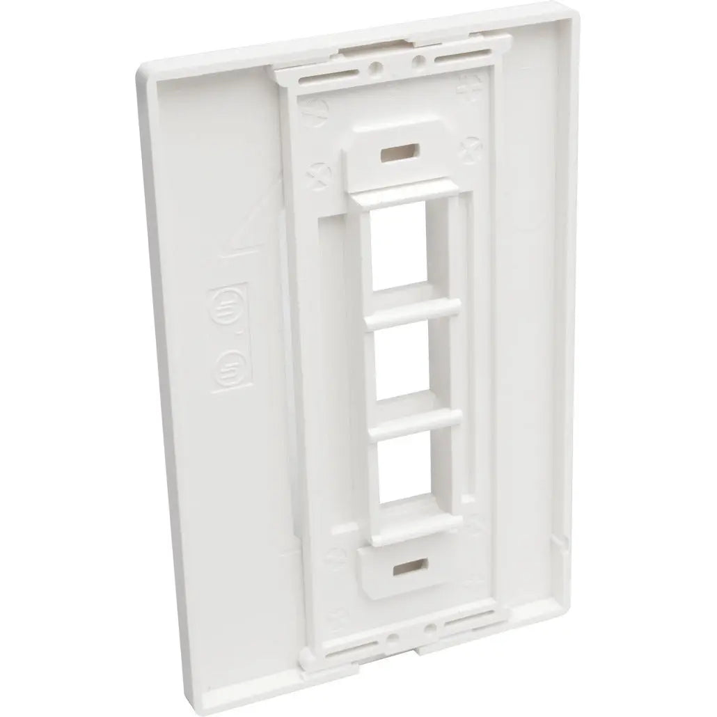 EATON Tripp Lite Single-Gang 3-Port Wall Plate Keystone Cat5/6 USB HDMI Dport RCA - 3 x Total Number of Socket(s) - 1-gang - White - Polycarbonate - N080-103