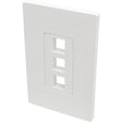 EATON Tripp Lite Single-Gang 3-Port Wall Plate Keystone Cat5/6 USB HDMI Dport RCA - 3 x Total Number of Socket(s) - 1-gang - White - Polycarbonate - N080-103