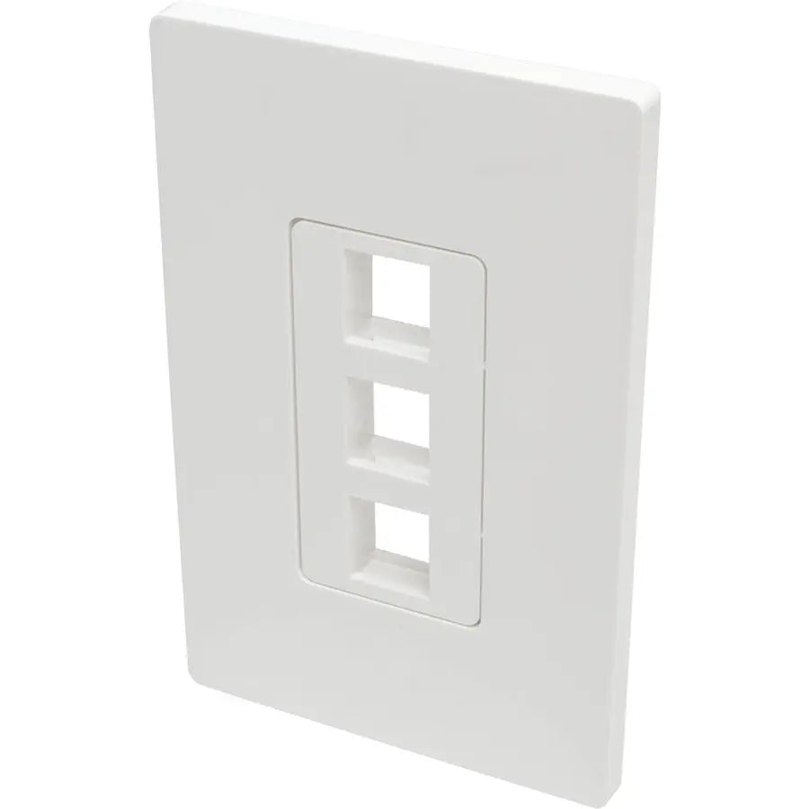 EATON Tripp Lite Single-Gang 3-Port Wall Plate Keystone Cat5/6 USB HDMI Dport RCA - 3 x Total Number of Socket(s) - 1-gang - White - Polycarbonate - N080-103