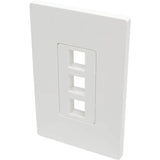 EATON Tripp Lite Single-Gang 3-Port Wall Plate Keystone Cat5/6 USB HDMI Dport RCA - 3 x Total Number of Socket(s) - 1-gang - White - Polycarbonate - N080-103
