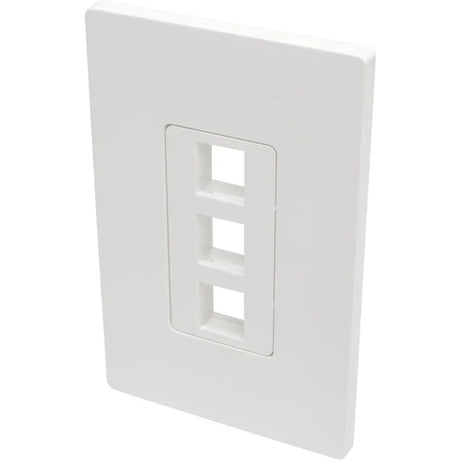 EATON Tripp Lite Single-Gang 3-Port Wall Plate Keystone Cat5/6 USB HDMI Dport RCA - 3 x Total Number of Socket(s) - 1-gang - White - Polycarbonate - N080-103