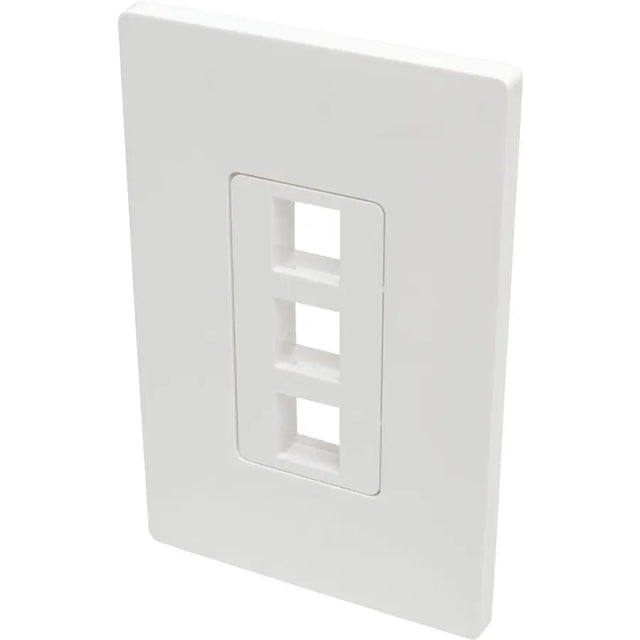 EATON Tripp Lite Single-Gang 3-Port Wall Plate Keystone Cat5/6 USB HDMI Dport RCA - 3 x Total Number of Socket(s) - 1-gang - White - Polycarbonate - N080-103