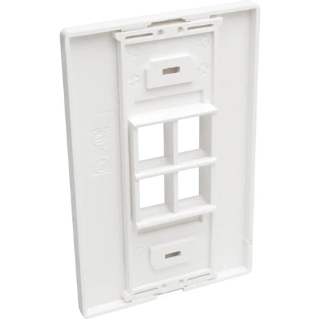 EATON Tripp Lite Single-Gang 4-Port Wall Plate Keystone Cat5/6 USB HDMI Dport RCA - 4 x Total Number of Socket(s) - 1-gang - White - Polycarbonate - N080-104