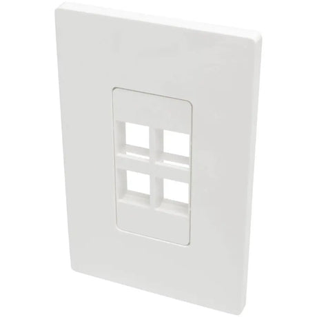 EATON Tripp Lite Single-Gang 4-Port Wall Plate Keystone Cat5/6 USB HDMI Dport RCA - 4 x Total Number of Socket(s) - 1-gang - White - Polycarbonate - N080-104