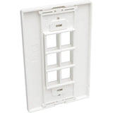 EATON Tripp Lite Single-Gang 6-Port Wall Plate Keystone Cat5/6 USB HDMI Dport RCA - 6 x Total Number of Socket(s) - 1-gang - White - Polycarbonate - N080-106