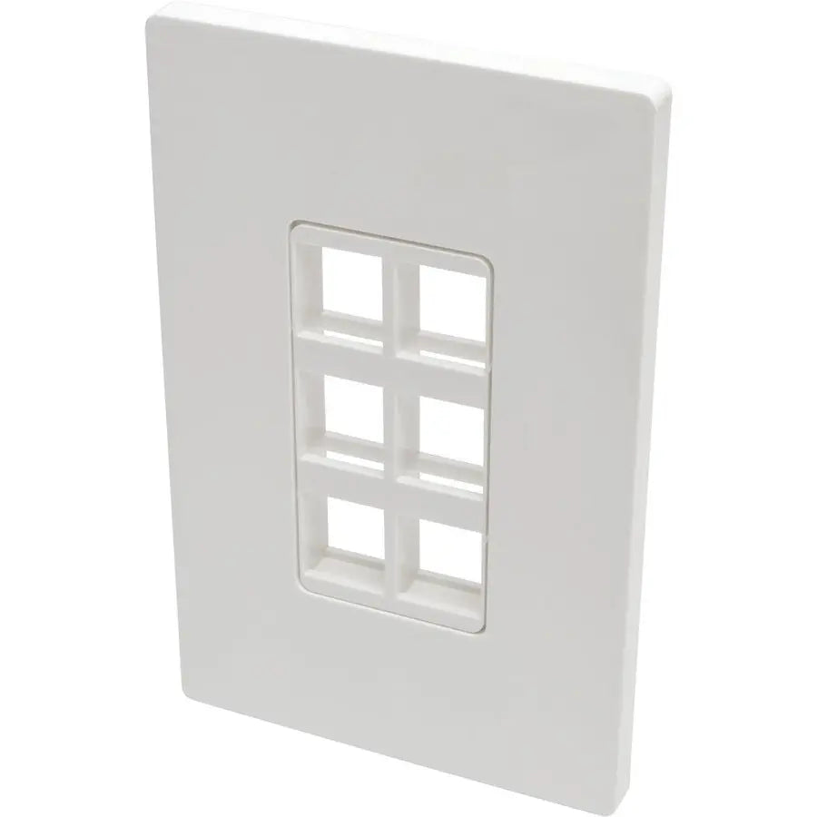 EATON Tripp Lite Single-Gang 6-Port Wall Plate Keystone Cat5/6 USB HDMI Dport RCA - 6 x Total Number of Socket(s) - 1-gang - White - Polycarbonate - N080-106