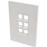 EATON Tripp Lite Single-Gang 6-Port Wall Plate Keystone Cat5/6 USB HDMI Dport RCA - 6 x Total Number of Socket(s) - 1-gang - White - Polycarbonate - N080-106