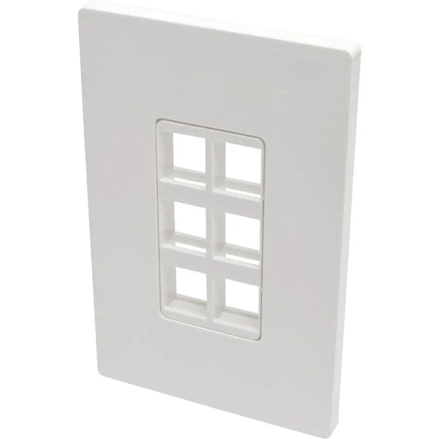 EATON Tripp Lite Single-Gang 6-Port Wall Plate Keystone Cat5/6 USB HDMI Dport RCA - 6 x Total Number of Socket(s) - 1-gang - White - Polycarbonate - N080-106