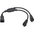 EATON Tripp Lite Splitter Cord - For Computer, PDU, Printer, Scanner, Server, UPS - 125 V AC13 A - Black - 1.50 ft Cord Length - North America - P002-18N-2R