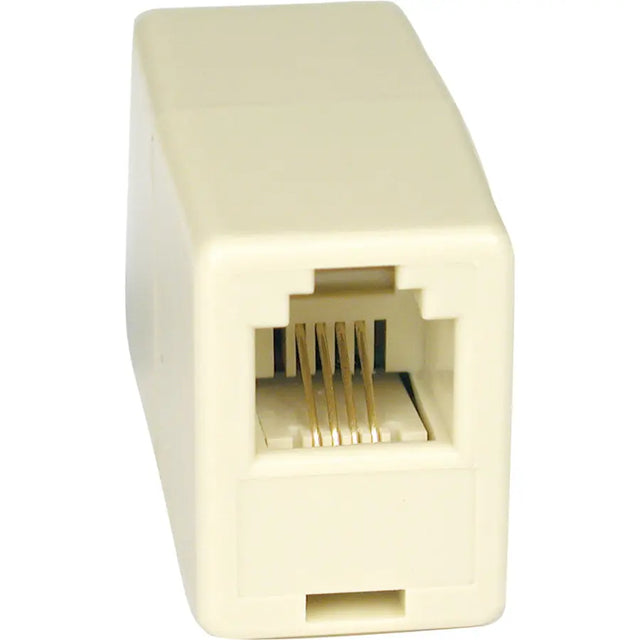 EATON Tripp Lite Straight Through Modular In-Line Coupler Telephone RJ11 F/F TAA - 1 x RJ-11 Phone - Female - Gold - White - TAA Compliant - P420-001
