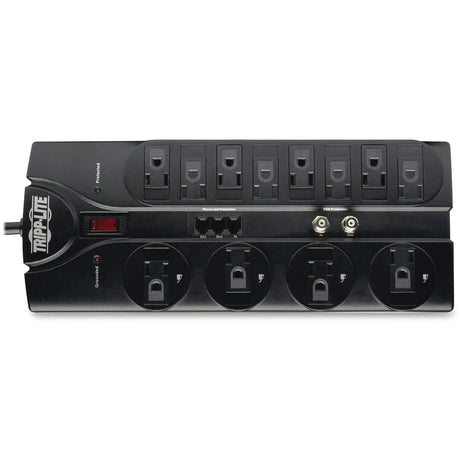 EATON Tripp Lite Surge Protector 12 Outlet 120V RJ11 Coax 8ft Cord 2880 Joule - 12 x NEMA 5-15R - 1875 VA - 2880 J - 120 V AC Input - Phone/Fax/Modem/DSL, Coaxial Cable Line - TLP1208TELTV