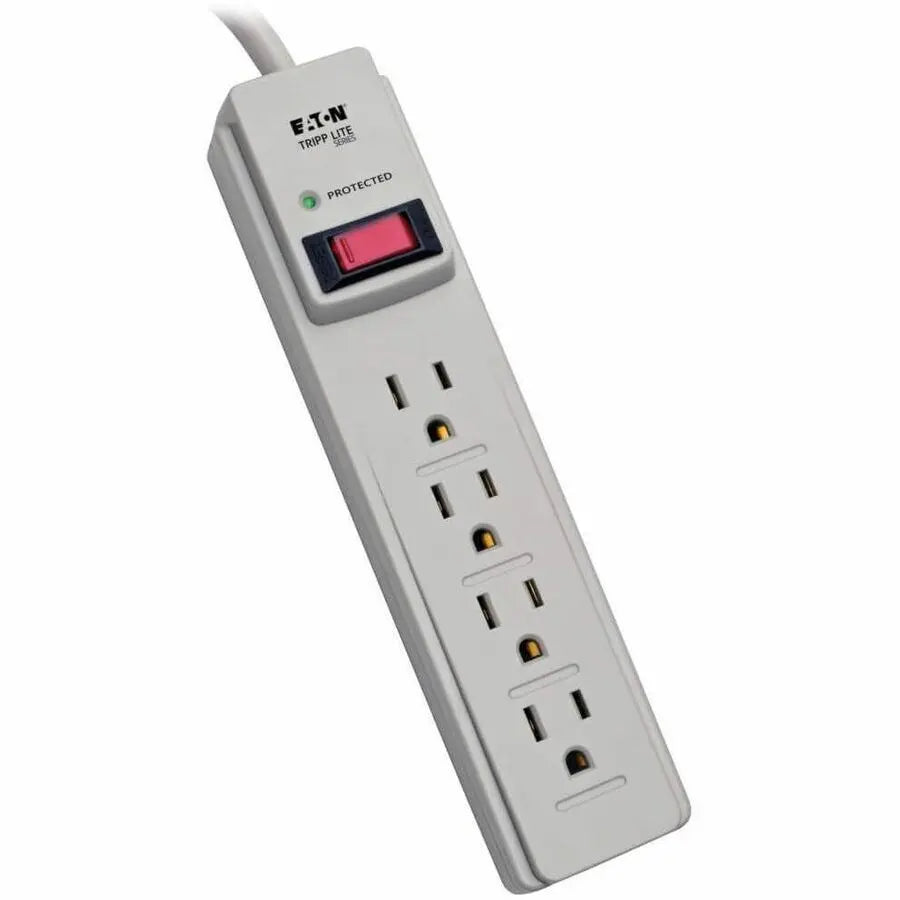 EATON Tripp Lite Surge Protector 4 Outlet 4ft Cord 450 Joule Surge Suppressor - Receptacles: 4 x NEMA 5-15R - 450J - TLP404