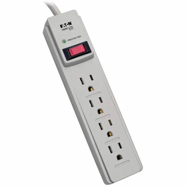EATON Tripp Lite Surge Protector 4 Outlet 4ft Cord 450 Joule Surge Suppressor - Receptacles: 4 x NEMA 5-15R - 450J - TLP404