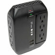 EATON Tripp Lite Surge Protector Direct Plug-In 6 Outlet 3 Rotatable Outlets, 2 USB Charging Ports - 6 x NEMA 5-15R, 2 x USB - 1200 J - 120 V AC Input - SWIVEL6USB